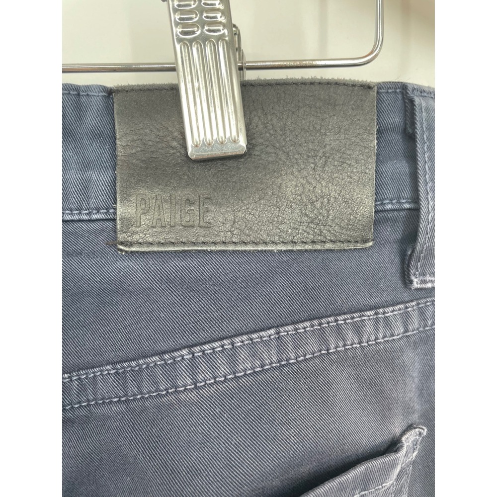 PAIGE Normandie Navy Blue Cotton Polyurethane Blend Straight Leg Pants Size 29 - Picture 6 of 8
